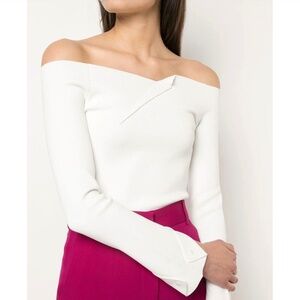 Roland Mouret Angeles Off-The-Shoulders Ponte Top